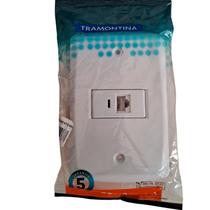 Conjunto Tomada 4x2 RJ45 Cat. 6 Tramontina Lux2 Branco