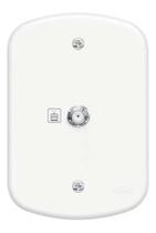 Conjunto tomada antena tv cabo coaxial fame blanc 75 ohms