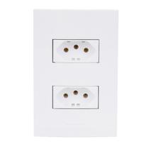 Conjunto Tomada Dupla 10A 2P+T 4X2 Branca Inova Pro 85057