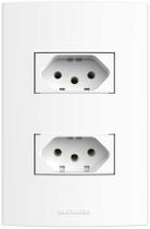Conjunto Tomada Dupla 10a 4x2 Branca Inova Pro 85057 Alumbra Conjunto Tomada Dupla 10a 4x2 Branca Inova Pro 85057 Alumbra