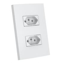 Conjunto Tomada Dupla 10A 4X2 Enerbras Dubai Branco Ed5427En