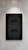 Conjunto Tomada Dupla 10A e 20A Preto Fosco Conjunto Tomada Dupla 10A e 20A Preto Fosco