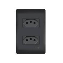 Conjunto Tomada Dupla 10a Fame Habitat Black