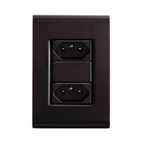 Conjunto Tomada Dupla 10A Grafite 57173/065 Tramontina Liz Conjunto Tomada Dupla 10A Grafite 57173/065 Tramontina Liz