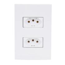 Conjunto Tomada Dupla 20A 4X2 Branca Inova Pro 85058 Alumbra Conjunto Tomada Dupla 20A 4X2 Branca Inova Pro 85058 Alumbra