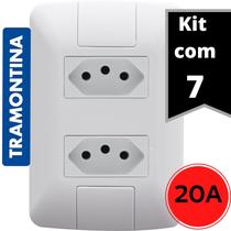 Conjunto Tomada Dupla 20A Tramontina 2P+T 20A/250V Aria 7 Unidades Conjunto Tomada Dupla 20A Tramontina 2P+T 20A/250V Aria 7 Unidades