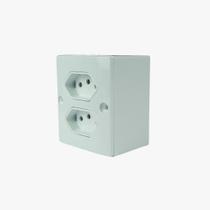 Conjunto Tomada Dupla NBR Sobrepor Milleniun Mec Tronic 10A 39146 Conjunto Tomada Dupla NBR Sobrepor Milleniun Mec Tronic 10A 39146
