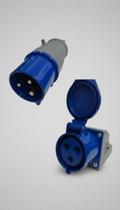 Conjunto Tomada e Plug Industrial 32A 2P+T Azul