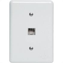 Conjunto Tomada Fone Perlex''Branca''Com Placa(Rj11) 2361