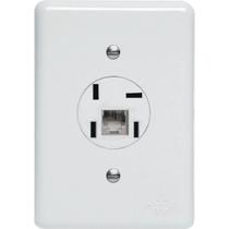 Conjunto Tomada Fone Perlex''Branca''Com Placa+Rj11 2363