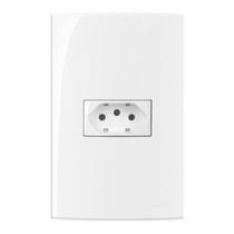 conjunto tomada horizontal 4x2 10a 2p+t 250v com placa margirus sleek branco conjunto tomada horizontal 4x2 10a 2p+t 250v com placa margirus sleek branco