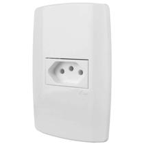Conjunto Tomada Ilumi Slim 10A 250V Horizontal Branco - 80150 Conjunto Tomada Ilumi Slim 10A 250V Horizontal Branco - 80150