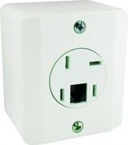 Conjunto Tomada Padrão Modular RJ45 Computador 10A Sobrepor Sistema X Radial Branco Completo