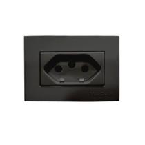 Conjunto Tomada para Móveis 2P+T 20A 250V Preto Sleek MarGirius Conjunto Tomada para Móveis 2P+T 20A 250V Preto Sleek MarGirius