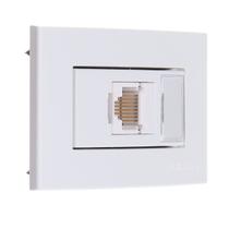Conjunto Tomada Para Moveis Planejados MDF Rj45 CAT5 Informática Sleek Branco Margirius