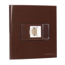 Conjunto Tomada Para Moveis RJ45 CAT5 70x70 DryWall Marrom Sleek Margirius