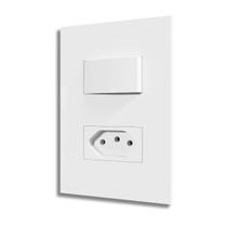 Conjunto Tomada Recta 10A Com Tecla Interruptor Simples - B.Lux