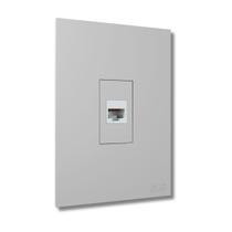 Conjunto Tomada Rede de Internet Rj45 Cat5e Cor Cinza/ Prata/ Grafite - B.lux