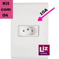 Conjunto Tomada Simples 10a Tramontina Liz 4 unidades