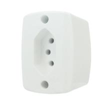 Conjunto Tomada Sobrepor Retangular Branca 2P+T 10A 250V Ilumi