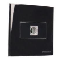 Conjunto Tomada Telefônica Para Moveis RJ11 4 Fios 70x70 Drywall Preta Sleek Margirius Conjunto Tomada Telefônica Para Moveis RJ11 4 Fios 70x70 Drywall Preta Sleek Margirius