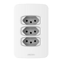 Conjunto Tomada Tripla 10A 4X2 Branca Gracia 85353 Alumbra