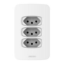 Conjunto Tomada Tripla 10A 4x2 Branca Gracia 85353 Alumbra