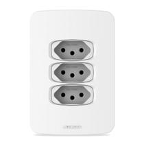 Conjunto Tomada Tripla 10A 4X2 Branca Gracia Maxx 85675