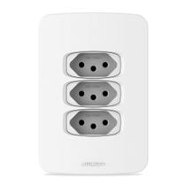 Conjunto Tomada Tripla 10A 4x2 Branca Gracia Maxx 85675 Alumbra