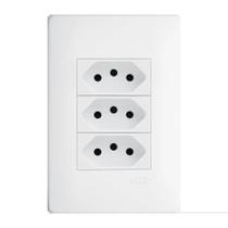 Conjunto Tomada Tripla 20a Habitat Branco Fame 3127