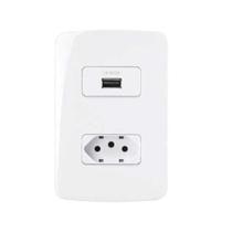 Conjunto Tomada USB Carregador + Tomada 2P+T 10A B3 MarGirius