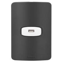 Conjunto Tomada Usb - Gracia Black Maxx / Branco - Gmpb034