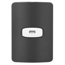 Conjunto Tomada Usb - Gracia Black Maxx / Branco - Gmpb034