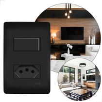 Conjunto Tomadas Fame 4x2 10A/20A 2pt 250v Cor Preto