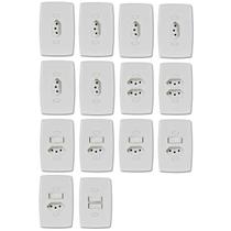 Conjunto tomadas interruptores Kit casa completa Tomada 10A 20A interruptor Duplo 14pcs