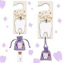 Conjunto Tooth Fairy Holder AINBIN com cabide de porta e frasco Conjunto Tooth Fairy Holder AINBIN com cabide de porta e frasco