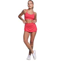 Conjunto Top Alça Fina E Short Saia Bella Fiore Roupa Para Academia Treino Moda Fitness