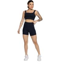 Conjunto Top Alça Grossa e Short Smart WLS Modas Alta Compressão Treino Academia Moda Fitness