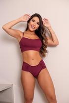 Conjunto top calcinha c/ lateral larga fio duplo