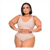 Conjunto Top Canelado - Plus Size- Reforçado