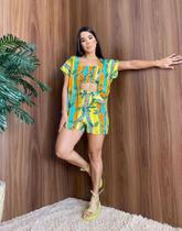 Conjunto top,casaco e short