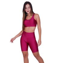 Conjunto Top com Bojo e Bermuda Fitness 3D - CONJUNTO BRUNA