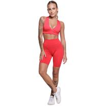 Conjunto Top Com Bojo e Bermudinha Wls Modas Roupa Para Academia Treino Moda Fitness