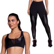 Conjunto Top com Bojo e Calça Legging com Recorte Feminino Selene - 24647 Conjunto Top com Bojo e Calça Legging com Recorte Feminino Selene - 24647