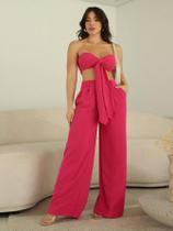 Conjunto Top com Laço e Calça Variante Duna Verão.