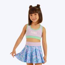 Conjunto Top Com Saia Dry Fit Mini Infantil Menina Poah Noah 54602