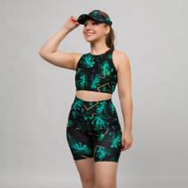Conjunto Top Cropped com Bojo + Short Praia Fitness + Brinde Viseira Estampada UV50+ Piscina Conjunto Top Cropped com Bojo + Short Praia Fitness + Brinde Viseira Estampada UV50+ Piscina