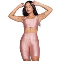 Conjunto Top e Bermuda New Zig 3D Vekyo Bojo Compressão Academia Treino Moda Fitness