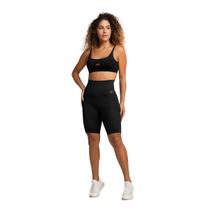 Conjunto Top e Bermuda Poliamida Simple Preto Massam Fitness