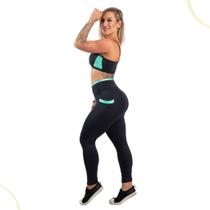 Conjunto Top e Calça Legging com Bolso Academia Feminino Fit